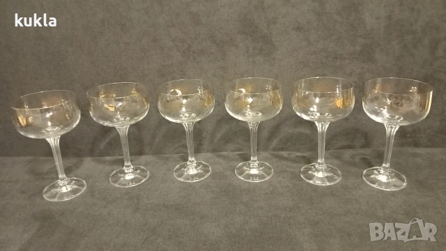 Кристални чаши за шампанско серия Флора