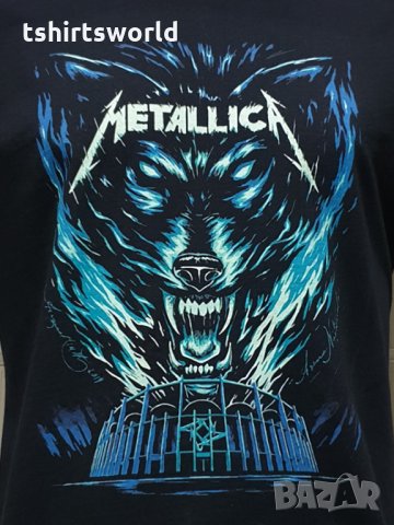 Нова мъжка тениска с дигитален печат на музикалната група METALLICA, Вълк (Wolf), снимка 5 - Тениски - 34658137