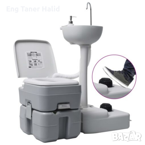 Комплект преносима къмпинг тоалетна с мивка безплатна д-ка, снимка 2 - Химически тоалетни - 36289591