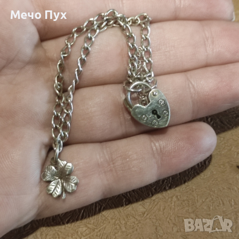 Сребърна гривна (259), снимка 4 - Гривни - 44829264