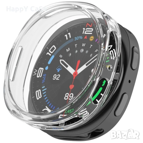 Samsung Galaxy Watch 8 / 7 / FE / Мек TPU силиконов кейс с протектор, снимка 4 - Смарт гривни - 46791166