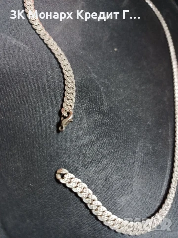 сребърен ланец/Скъсана закопчалка, снимка 5 - Колиета, медальони, синджири - 51001900