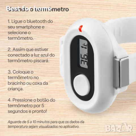 Многофункционален Bluetooth бебешки ,детски термометър-24-часово наблюдение, снимка 6 - Други - 51217921