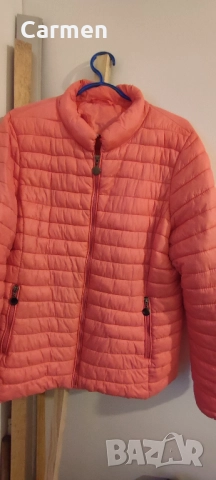 Дамско шушляково яке - цвят сьомга, снимка 4 - Якета - 52429091