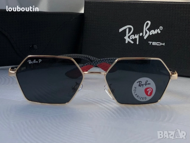 Ray Ban Ferrari мъжки слънчеви очила осмоъгълни с поляризация, снимка 8 - Слънчеви и диоптрични очила - 52916045