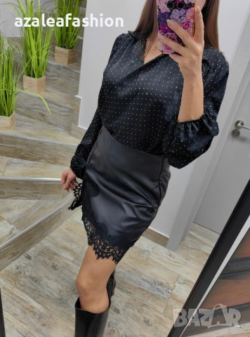 Дамски сет боди с кожена пола, снимка 3 - Комплекти - 52864184