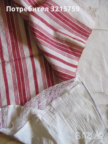 19в. кърпа, ръчно тъкан кенар, дантела , 2 броя, снимка 4 - Антикварни и старинни предмети - 50421082