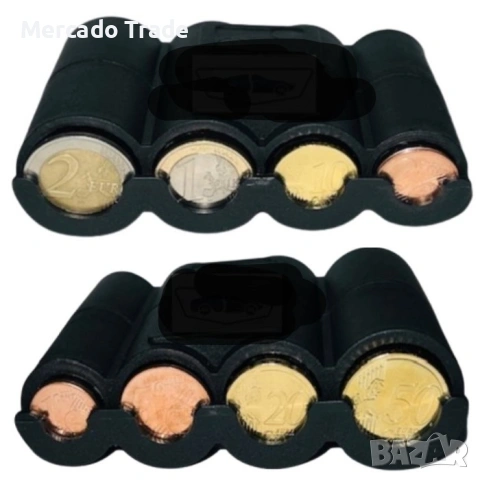 Монетник Mercado Trade, Органайзер за Евро монети, Черен, снимка 2 - Аксесоари и консумативи - 53088758