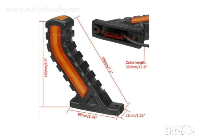 Комплект от 2 броя Рогчета с Динамичен "Бягащ" Мигач Неон Ефект Странични Маркери Габаритни Светлини, снимка 3 - Аксесоари и консумативи - 48452823