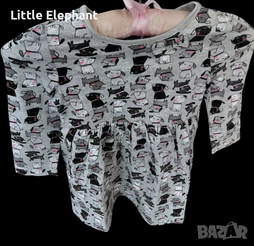 Рокличка за 12-18 мес мом кученца сиви и черни,колекция"Animals",Англия/нова