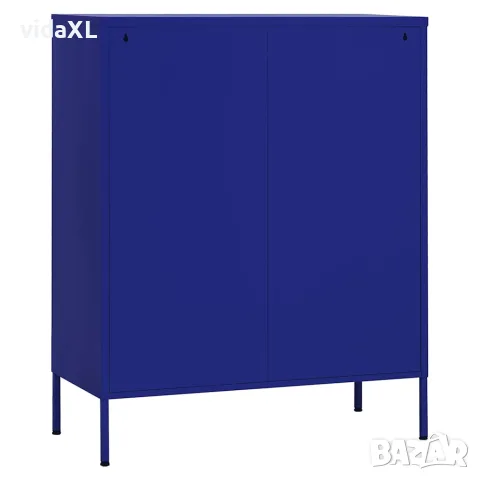 vidaXL Шкаф за съхранение, нейви син, 80х35х101,5 см, стомана, снимка 6 - Шкафове - 56147076