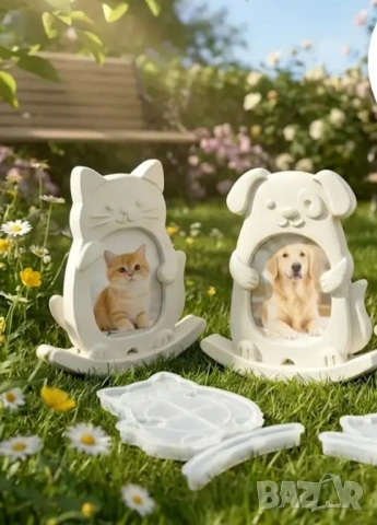 Молд рамка за снимка два вида - куче и котка , снимка 11 - Форми - 53317729