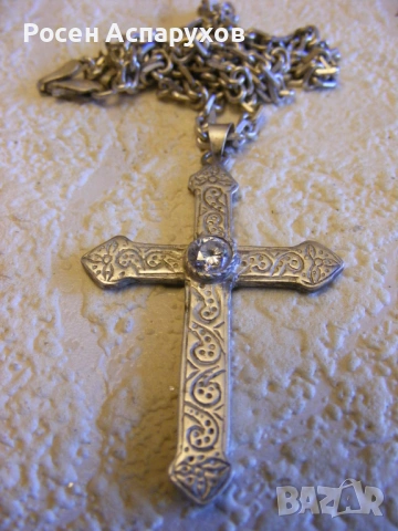 Красив И Стилен Сребърен Кръст С Ланец, снимка 9 - Колиета, медальони, синджири - 53664583