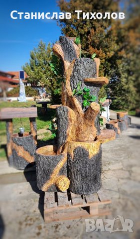 Водопад от щампован бетон имитация на дърво