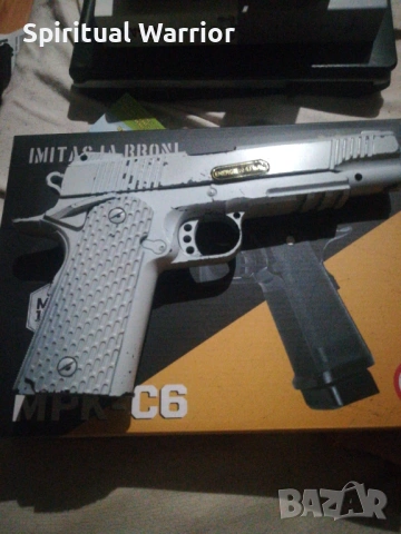 Метален Airsoft пистолет Colt 1911, 6mm caliber. 0,6 Joules! , снимка 3 - Въздушно оръжие - 53611560