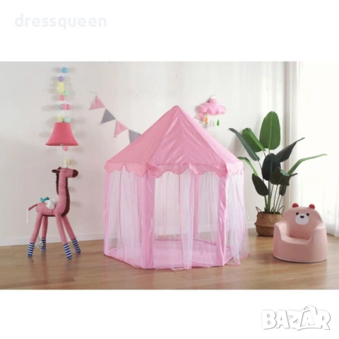 4755 Сгъваема Детска Палатка 'Замък' – Просторнa Къщичка за Игра с Височина 135 см, снимка 7 - Други - 53811738