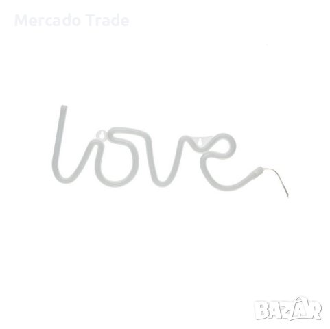 Декоративна LED неонова лампа Mercado Trade, LOVE, с USB, Розов, снимка 2 - Декорация за дома - 41687451
