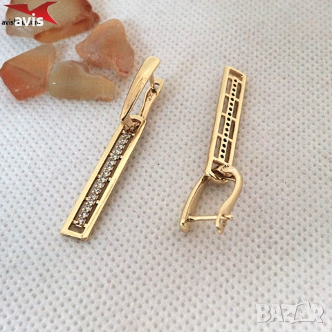 Обеци с 14К златно покритие 2141842, снимка 3 - Обеци - 52890651