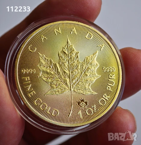 Позлатена 1 унция Кленов лист