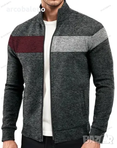 Мъжки ежедневен суичър с дълъг ръкав и цип, 4цвята , снимка 13 - Суичъри - 48942005