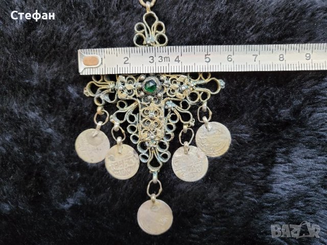 Сребърен Възрожденски Двустранен Кръст трепка накит носия, снимка 9 - Антикварни и старинни предмети - 41474548
