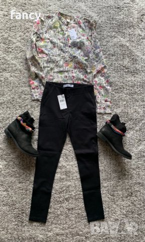 Черен клин Mango с кожени детайли, снимка 7 - Клинове - 33947119