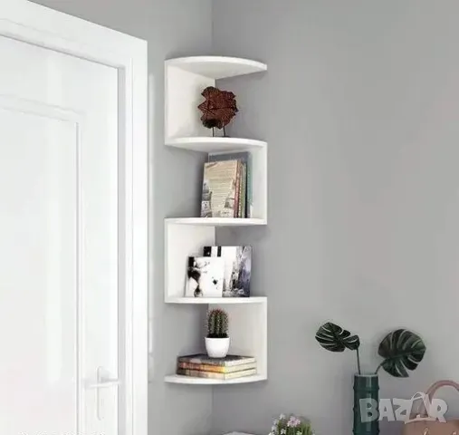 Ъглова етажерка за подреждане на цветя, книги и сувенири