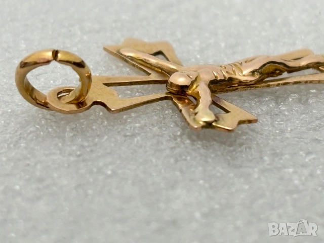 Българско Златно Кръстче-1,04 грама, 14К (проба 585), снимка 10 - Колиета, медальони, синджири - 53508143