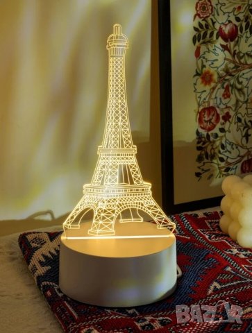 Лед нощна лампа Айфеловата кула за подарък , снимка 4 - Други - 41755495