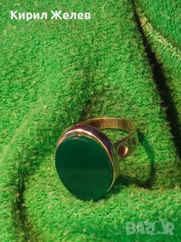 АВТОРСКИ СКЪПОЦЕНЕН СРЕБЪРЕН ПРЪСТЕН СРЕБРО 800 с ШЛИФОВАН ЗЕЛЕН ОНИКС и ЩЕМПЕЛ на ЮВЕЛИРА 47966, снимка 17 - Пръстени - 49886730