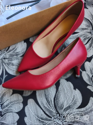 Елегантни червени обувки, снимка 2 - Дамски елегантни обувки - 53149027
