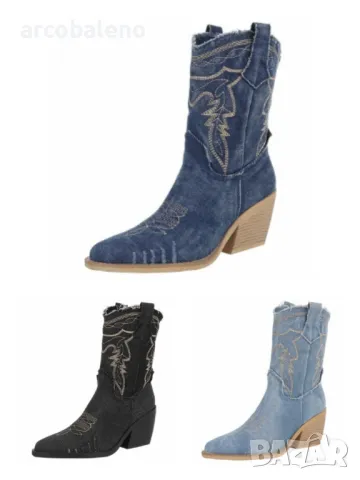 Дамски западни и байкърски ботуши, 3цвята 