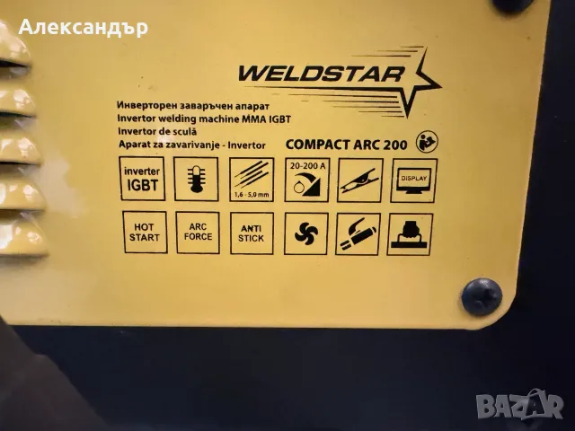 Инверторен електрожен Weldstar Compact ARC 200, снимка 6 - Други инструменти - 56390887