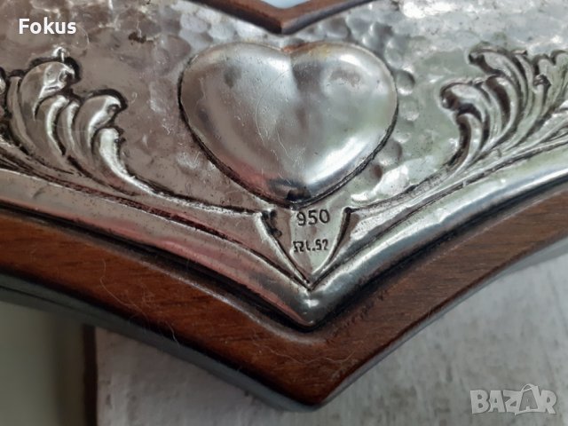 Уникална сребърна икона в кутия сърце със сертификат, снимка 3 - Антикварни и старинни предмети - 42598482