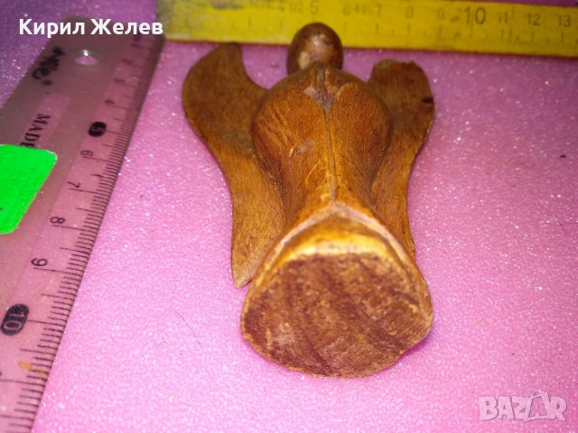 АРХАНГЕЛ АНГЕЛ СТАРА ДЪРВЕНА ФИГУРКА АРТ ДЪРВОРЕЗБА МАЙСТОРСКА ИЗРАБОТКА СТАТУЕТКА 35263, снимка 7 - Статуетки - 44187271