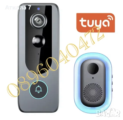 Безжичен видео звънец с камера Tuya Smart - 1080P Full HD, WiFi , нощно виждане , сензор за движение