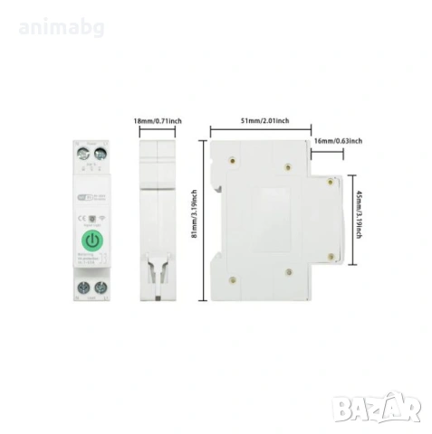 ANIMABG Многофункционален смарт Tuya WiFi 1-63A 1P+N електромер,Прекъсвач, Предпазител, снимка 4 - Друга електроника - 53415025