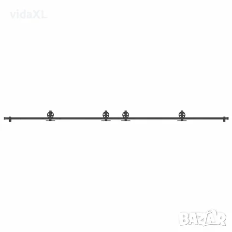 vidaXL Комплект механизъм за плъзгаща врата, 400 см, стомана, черен, снимка 5 - Железария - 56146970