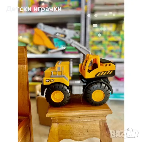 Камион багер зелен/оранжев, голяма строителна машина, снимка 6 - Коли, камиони, мотори, писти - 50226410