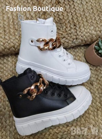 Дамски, кожени кецове с дебела подметка 37/41, снимка 4 - Дамски боти - 34777464