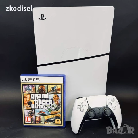 Конзола SONY - PS5 SLIM DISK с 1бр. джойстик и 1бр. игра, снимка 1