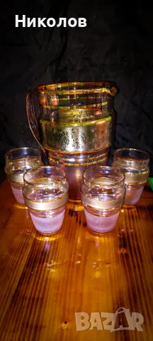 Декантер за вино комплект с чаши и ваза