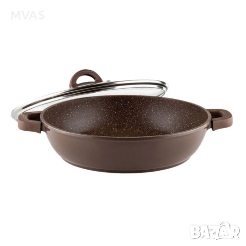 Нова -60% Голяма плитка тенджера с капак Muhler 32x7.5cм, 4.3L, снимка 3 - Съдове за готвене - 52420915