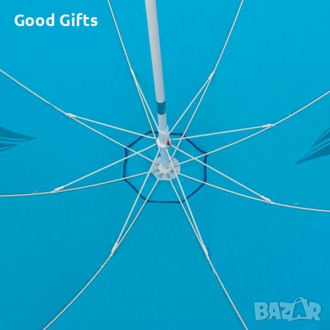 Ветроустойчив Плажен чадър 2м , С кораб, снимка 2 - Други - 41360134