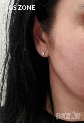 Сребърни обеци с прозрачен топаз, снимка 2 - Обеци - 52875176