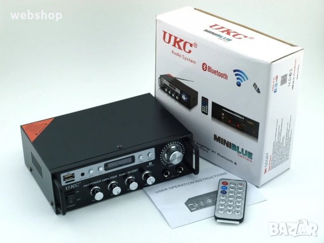 Караоке, блутууд, домашен, аудио усилвател SN-555BT, FM, SD, USB, BLT, 2x120W, 220V