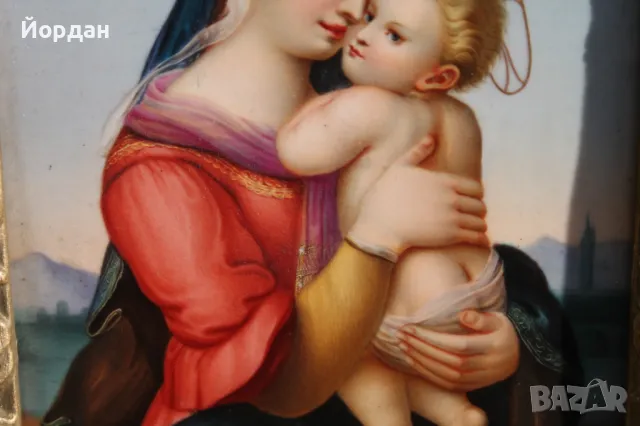 Европейска Икона рисувана върху порцелан, снимка 14 - Антикварни и старинни предмети - 47853887