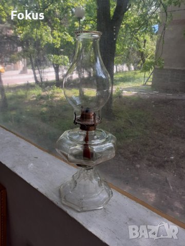 Стъклена газена лампа, снимка 2 - Антикварни и старинни предмети - 40549974