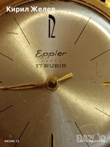 Стар механичен часовник Eppler няма стъкло баланса работи с позлата 51493, снимка 3 - Антикварни и старинни предмети - 52361438