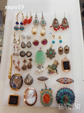 Лот от Златни обеци,медальни,брошки,диаманти рубини,сребро и позлата цени м/у 300-4500лв.